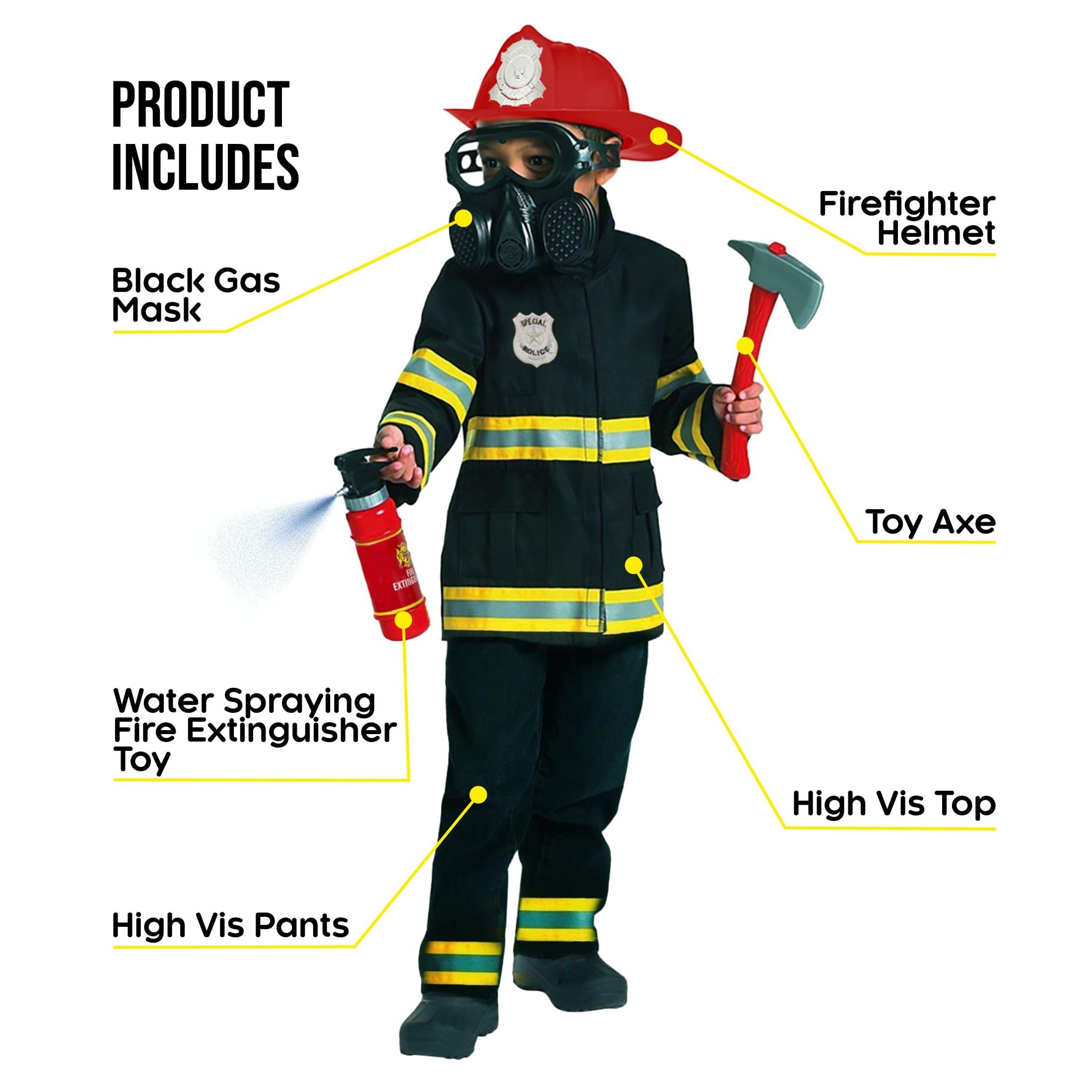 Morph - Disfraz de bombero infantil, disfraz de Halloween para niños, tallas S, M y L