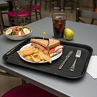 Vista 5 de Carlisle FoodService Products Bandeja de comida rápida para cafetería, 14 x 18 pulgadas, polipropileno duradero con superficie antideslizante, Negro