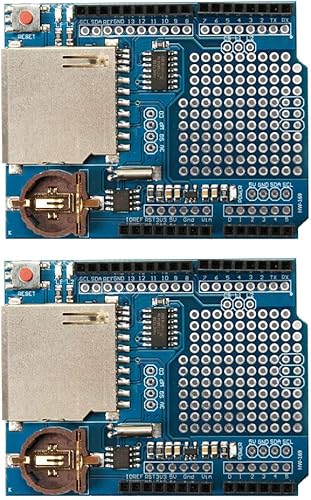 Ximimark 2 unids Data Logger Módulo Registro de Datos Escudo Registrador de Datos DS1307 para Arduino UNO Tarjeta SD