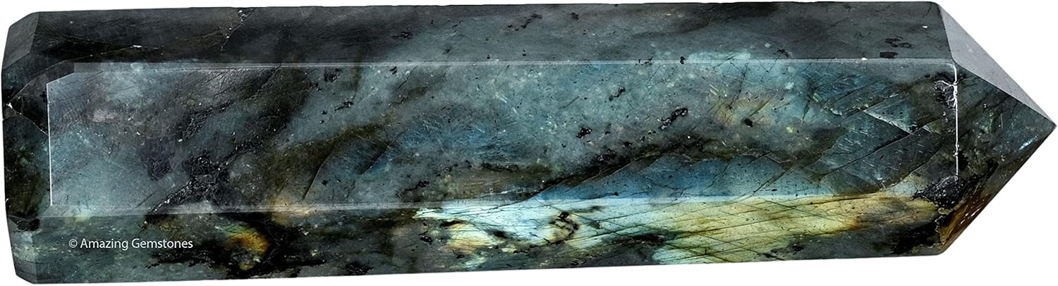 Amazing Gemstone Large Labradorite Crystal Towers ~ Natural Healing Crystal Point Obelisk for Reiki Healing and Crystal Grid (5.5 to 6 INCH)