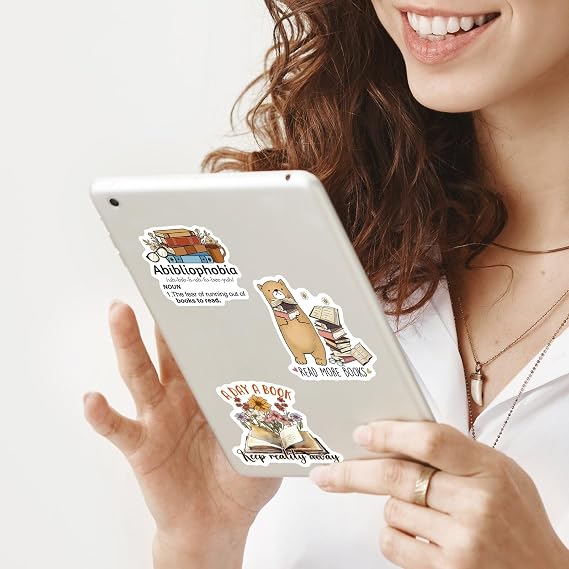 MiStar 110 PCS Book Stickers for Kindle, Bookish Reading Literary Quote Lover for Water Bottles Phone Case Laptops Gifts Decal Decor for Teens Women Adults Bookworm Readers