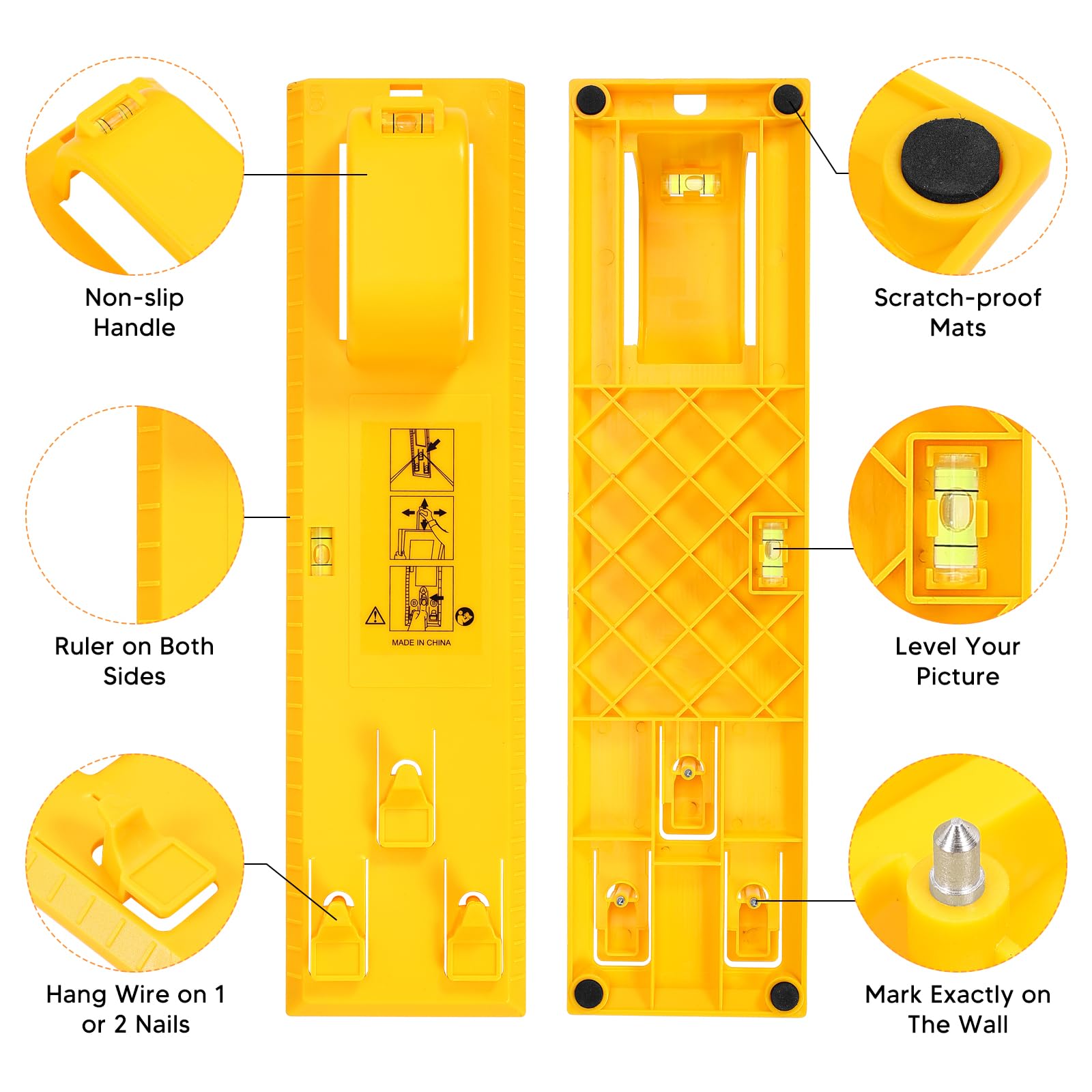 Set di Ganci per Quadri Muro, 130 Pezzi Chiodi Ganci per Quadri Muro