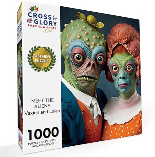 Miniatura 3 de Meet The Aliens Vaxion and Lirien 1000 Piece Jigsaw Puzzle by Cross & Glory - Unique and Colorful Artwork of an Alien Couple for Puzzle Enthusiasts