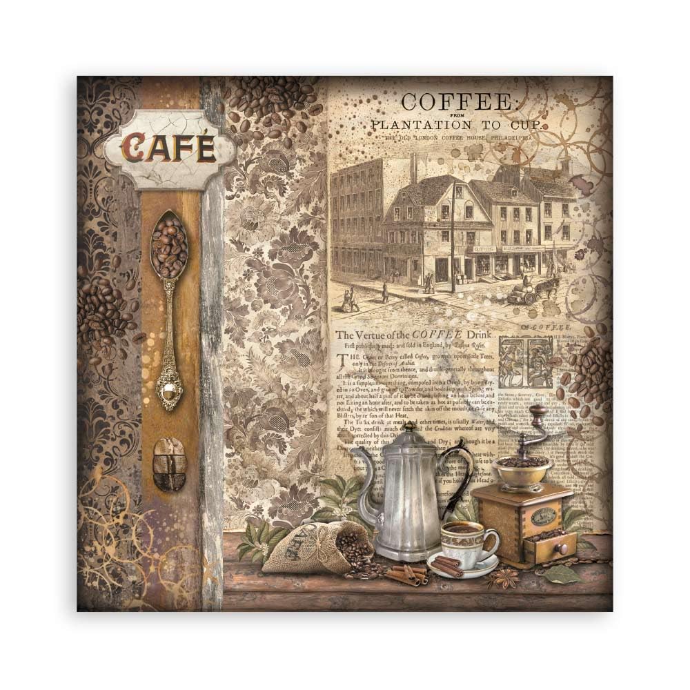Scrapbooking Pad 22 hojas cm 20,3 x 20,3 (8 pulgadas x 8 pulgadas) Single Face Coffee and Chocolate