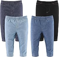 The Peanutshell Baby Jeggings Set of 4 - Unisex Soft Stretchy Denim Leggings for Boys & Girls Infants Toddlers