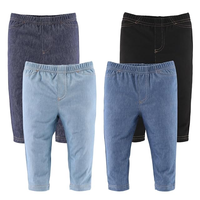 The Peanutshell Baby Boys or Girls Jeggings Set - Soft Stretchy Pants Boy Girl Leggings Infant and Toddler