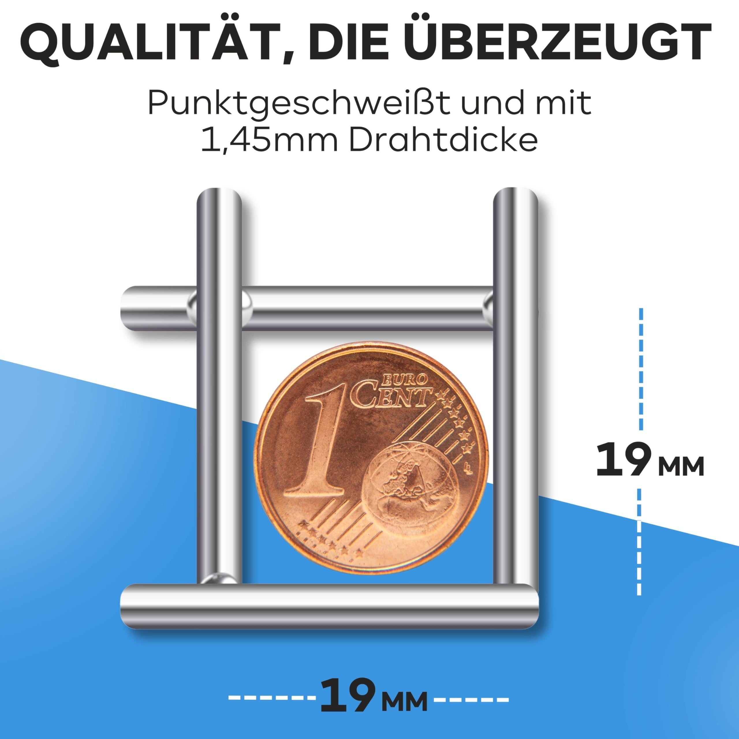 KrapTrap Volierendraht Drahtgitter I 19x19mm I 1m x 20m x 1,45mm I verzinkt I Drahtgitter als Vogeldraht, Hasengitter, Kaninchengitter oder Hühnerdraht
