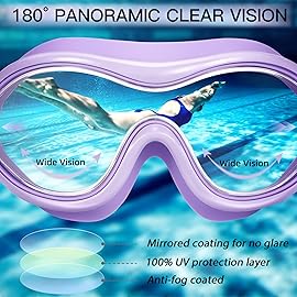 Seago Swim Goggles No Leaking Anti-Fog Swimming Goggles for Adult Men Women Youth Junior with Soft Silicone Gasket, UV Protection Waterproof 180 Clear Vision, Triathlon Pool Goggles Swim Glasses