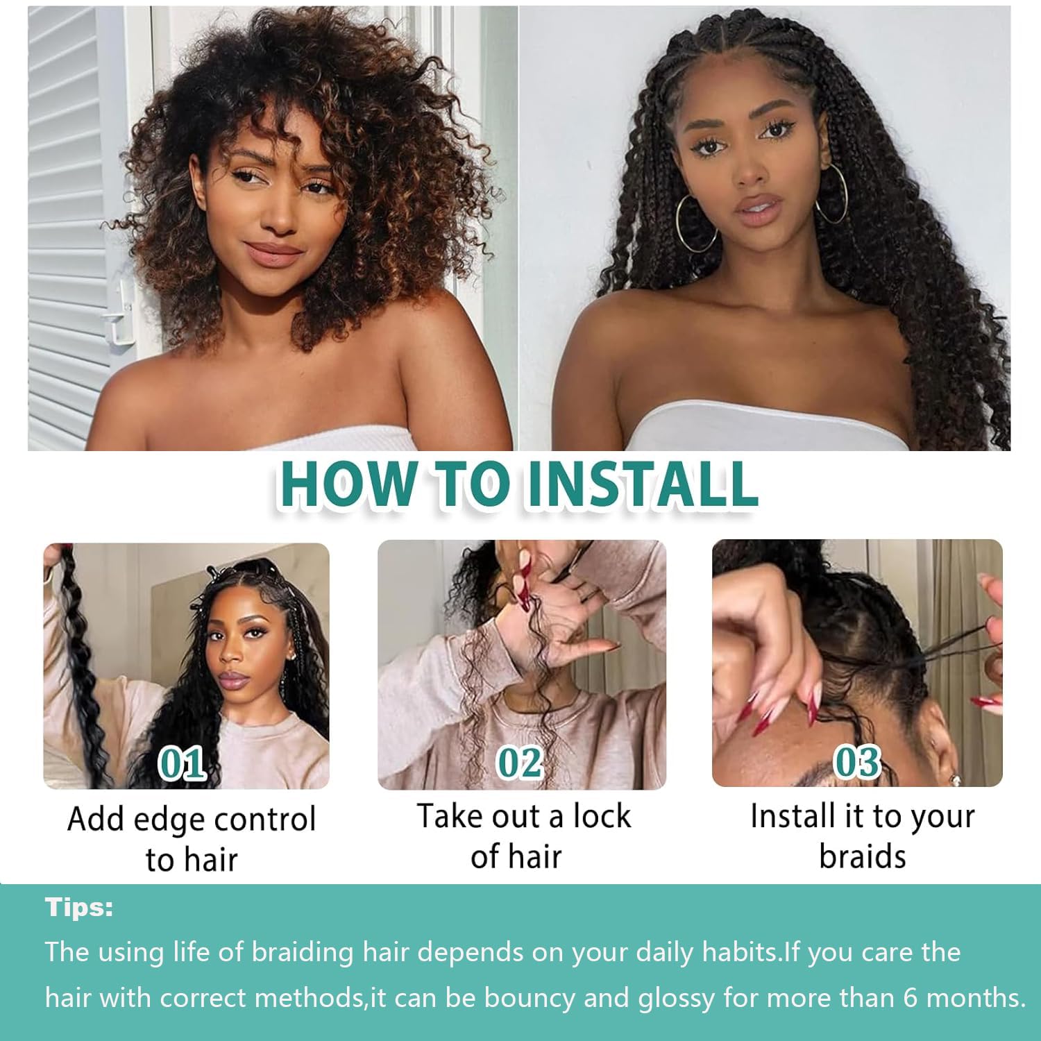 Human Braiding Hair for Boho Braids 200g 20 Inch Deep Wave Boho Hair for Braiding Curly Human Hair Extensions Knotless 12A Bulk Bohemian 5 Bundles/Pack Natural Color