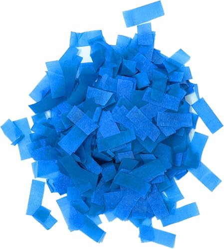 Ultimate Confetti, Confeti biodegradable rectangular azul reactivo a los rayos UV, papel de seda resistente al fuego y confeti de caída lenta para