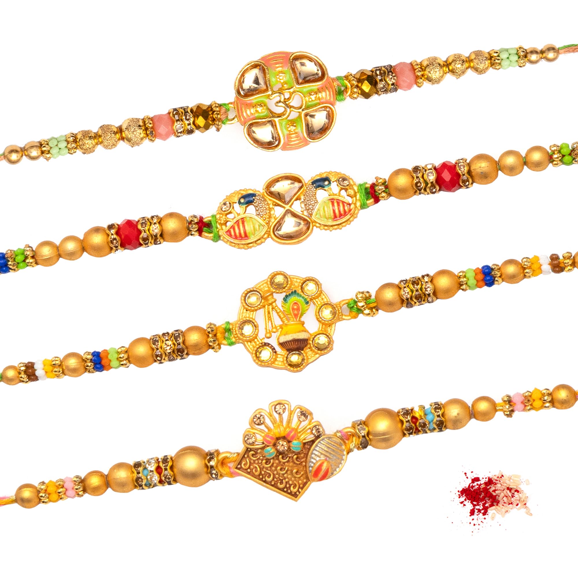 To The Nines Rakhi for Brother with Tilak Material & Greeting Card For Men - Pack of 4 Rakhi (B08C9KJVFC) Amazon Price History, Amazon Price Tracker