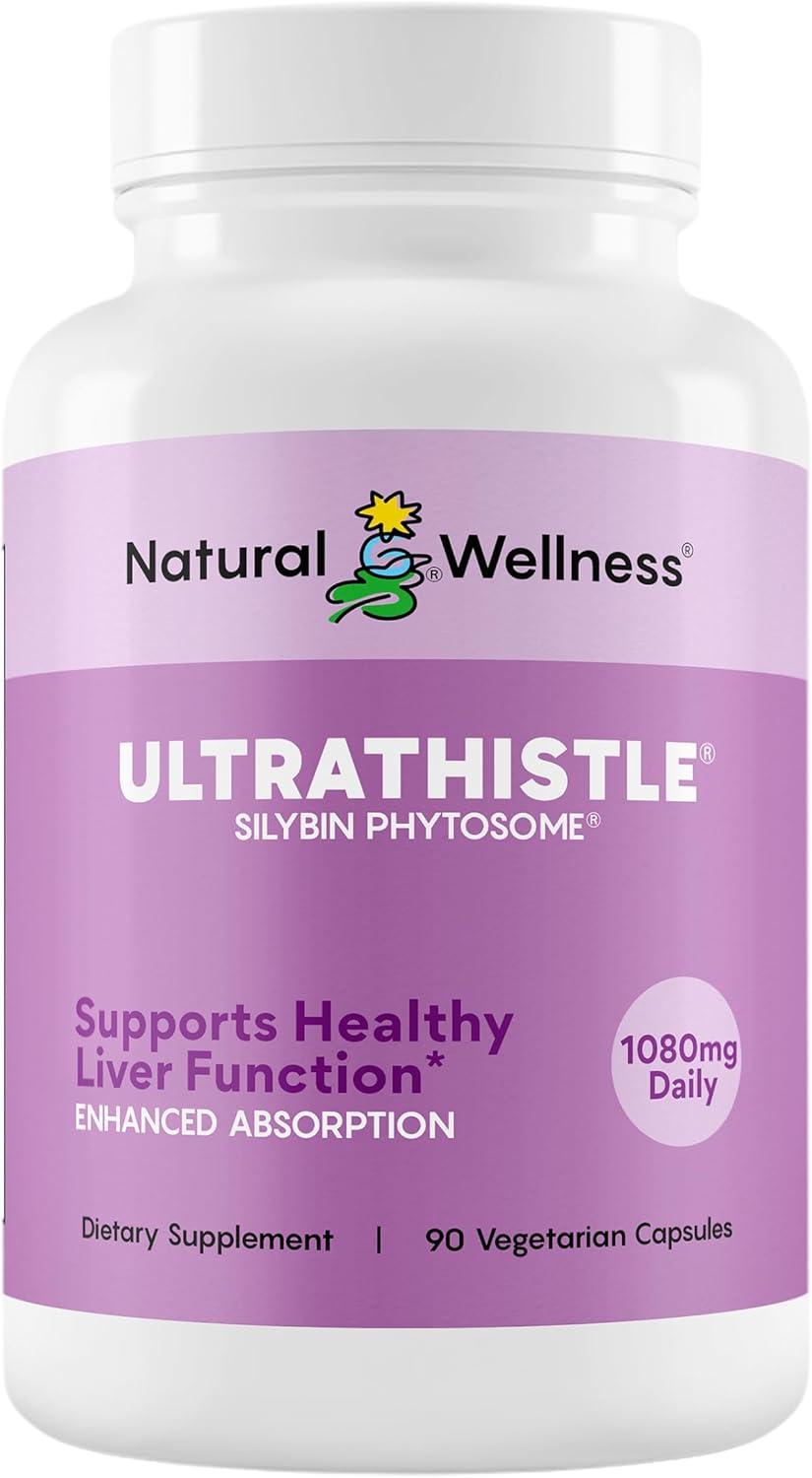 Natural Wellness UltraThistle Advanced Milk Thistle  Herbal Liver Cleanse & Detox Supplement with Patented Silybin Phytosome  Supports Liver Health, Brain Function & Antioxidant Protection  30 Day