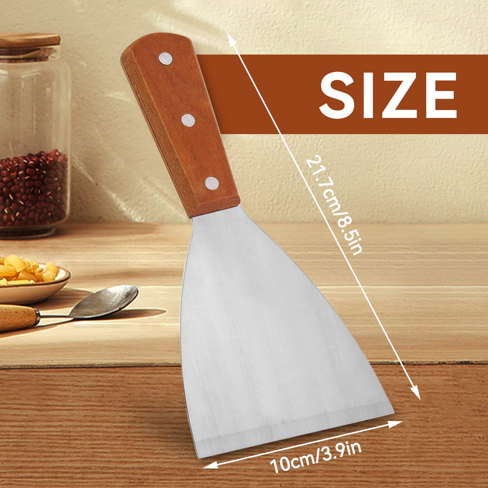 Lot De Spatules En Acier Inoxydable – Grattoir, Spatule Plate, Spatule à Pancake, Pelle à Hamburger – Super