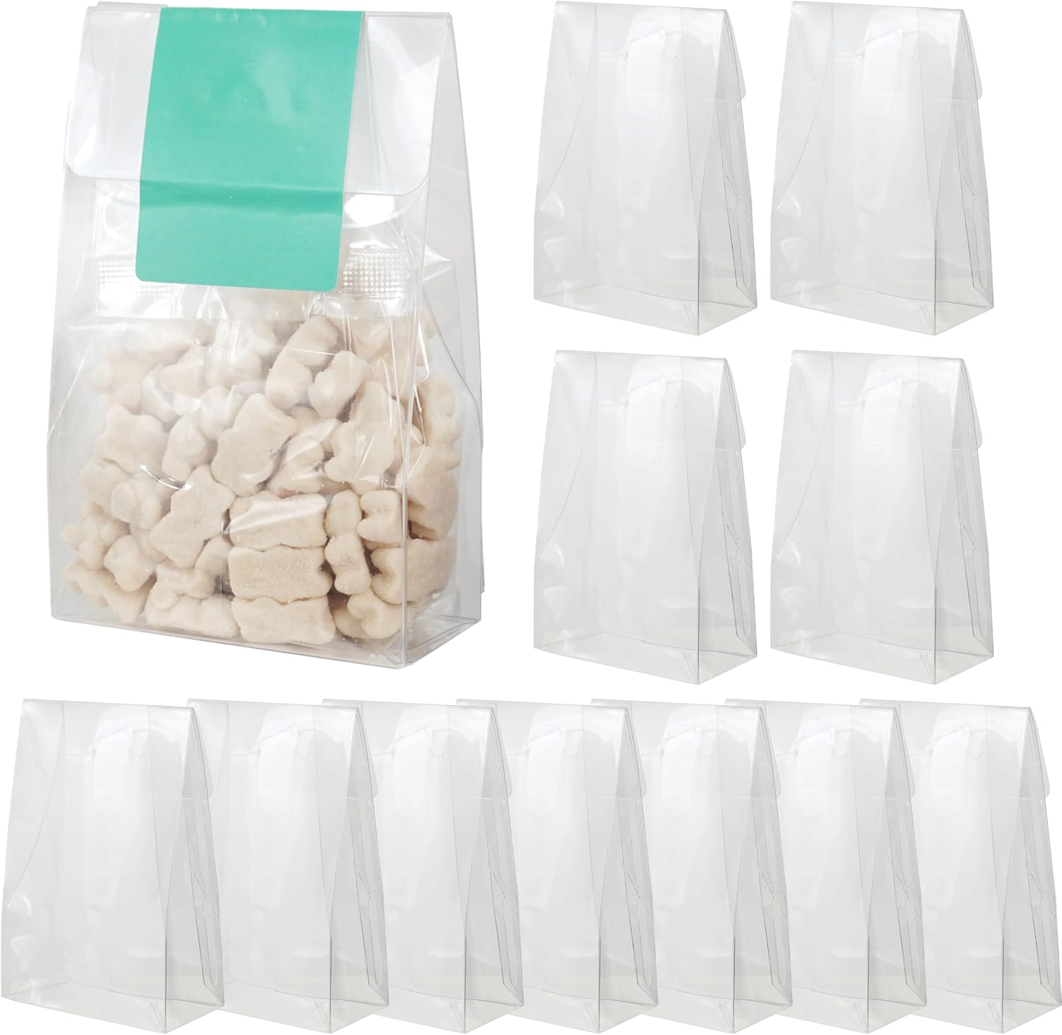 Hampton Distribution 12 Pack Clear Favor Boxes, 4 x 2 x 6 Inches, Transparent Plastic Gift Boxes For Wedding, Baby Shower, Chocolate, Cookies, Candy, Treats