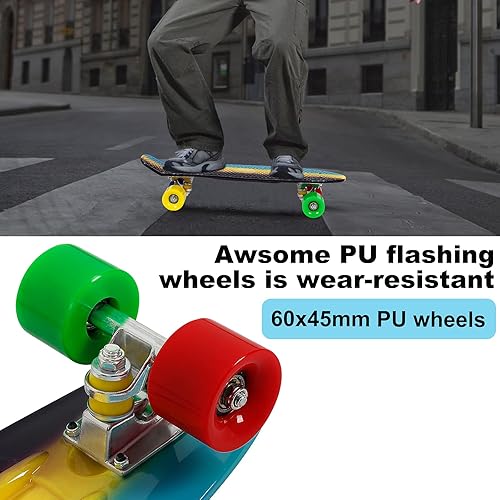 Miniatura 3 de Monopatín de 22.0 x 6.0in, con luces LED, para niños y niñas