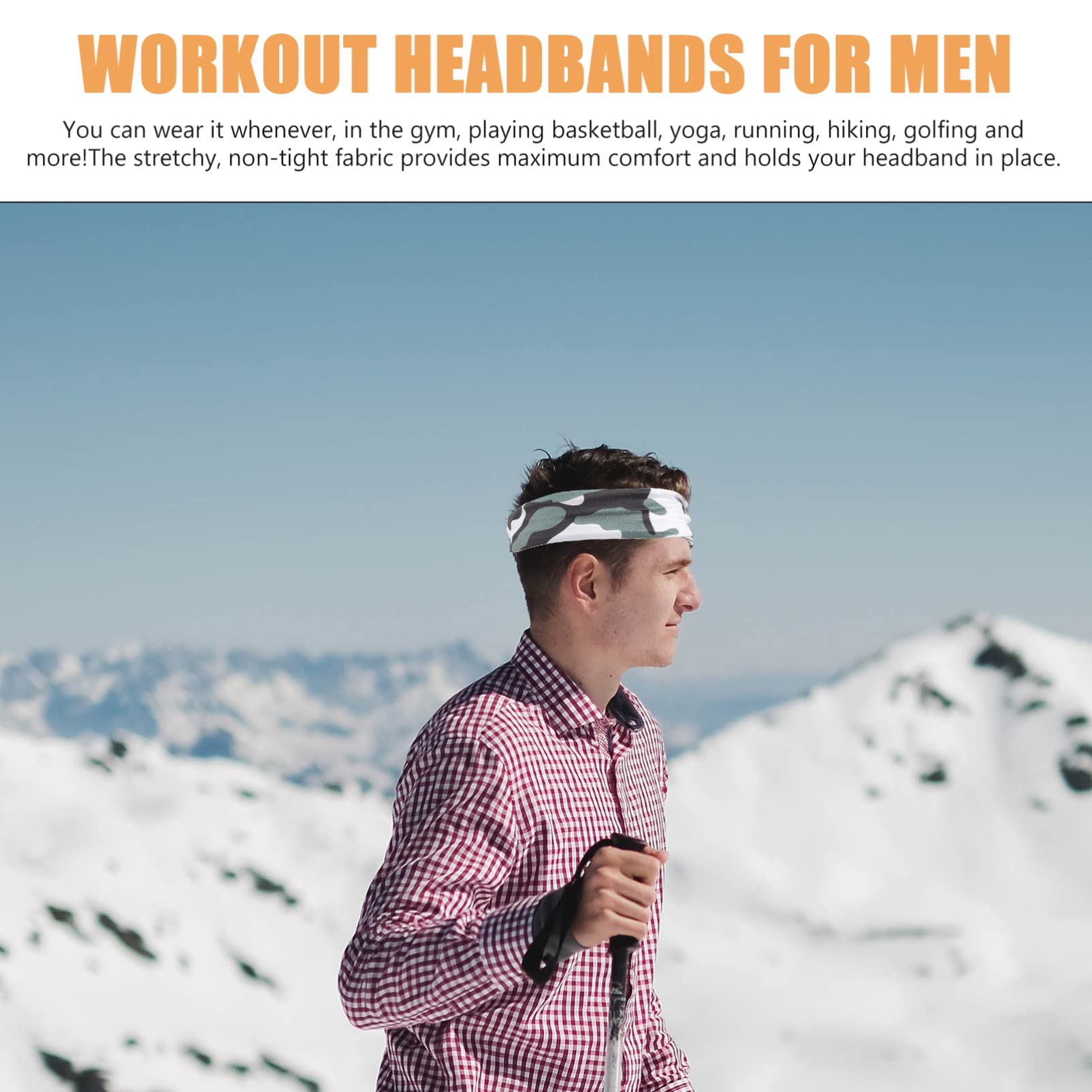 ibasenice Diademas Deportivas para Hombre Bandas Absorbentes De Sudor Headbands De Fitness Elásticos para Ejercicio Adecuadas para Correr Baloncesto