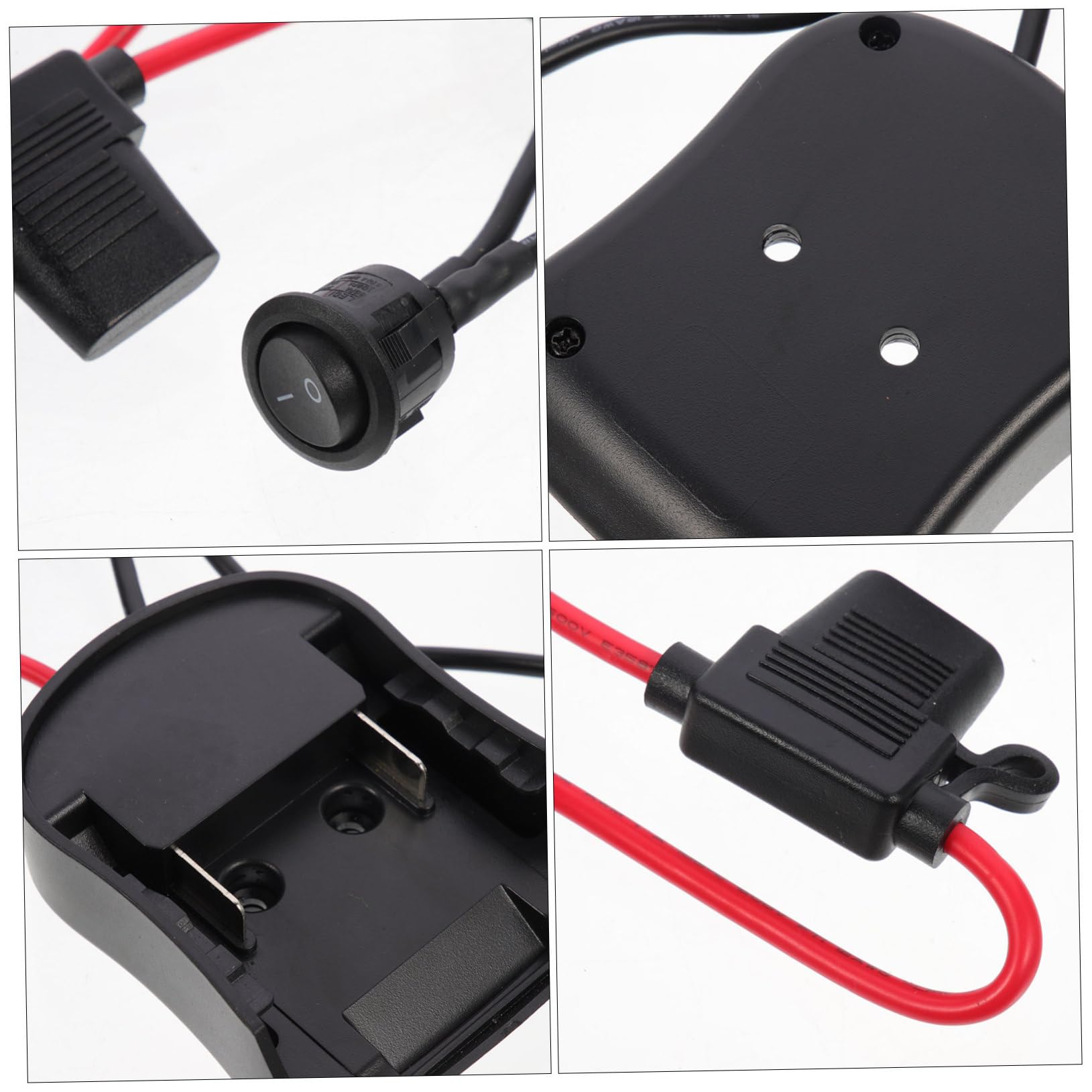 SHINEOFI 2 Piezas Adaptador De Batería De 18v Batería para Al Adaptador De La Camión Fuerza Convertidor De De Corriente Voltaje De Bricolaje Negro Abs