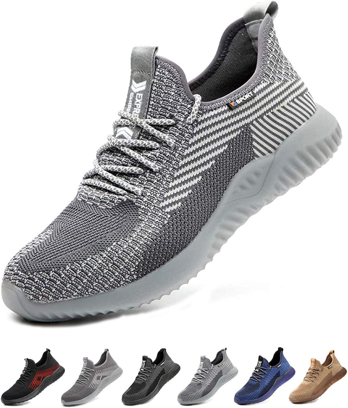 Lightweight Safety Shoes Women Men Safety Trainers Breathable Work Boots Steel Toe Cap Work Trainers
