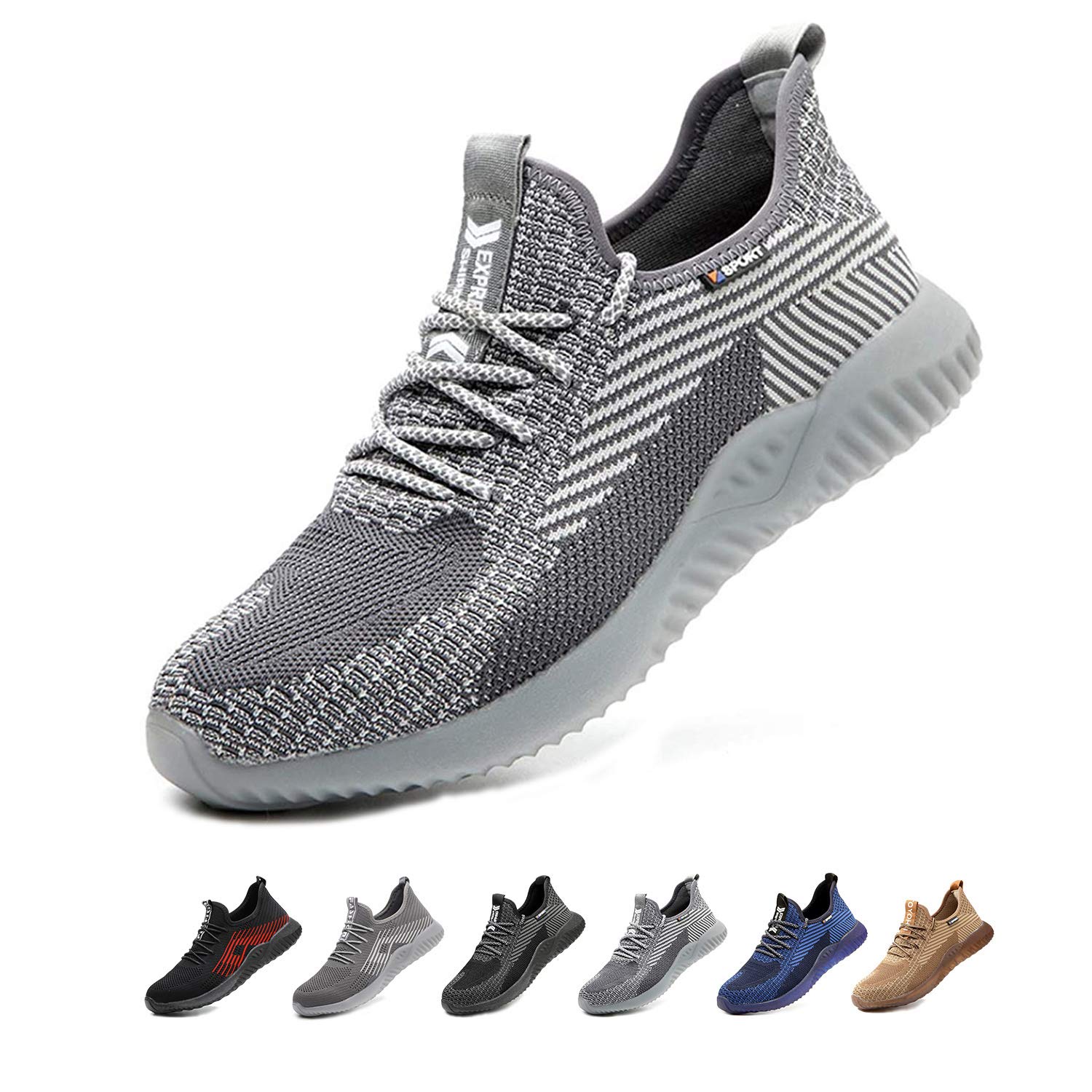 Lightweight Safety Shoes Women Men Safety Trainers Breathable Work Boots Steel Toe Cap Work Trainers