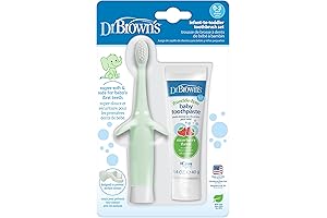Infant-to-Toddler Training Toothbrush Set with Fluoride-Free Strawberry Baby Toothpaste