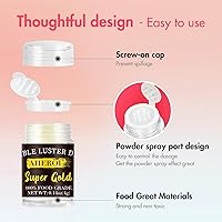 Vista 5 de Aheroi Set de purpurina comestible, 15 colores de polvo de lustre comestible, purpurina brillante para polvo de bebidas, purpurina para fondant