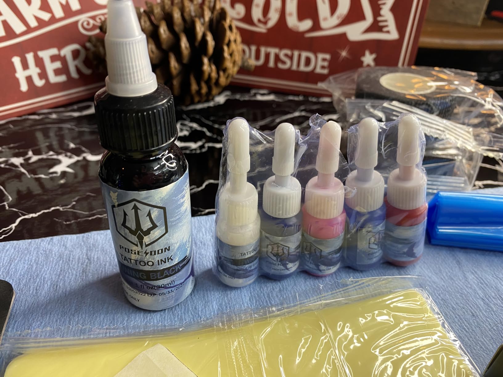 POSEIDON Tattoo Pen Kit – Kabellos, Für Anfänger, Inkl. Nadeln & Tinte