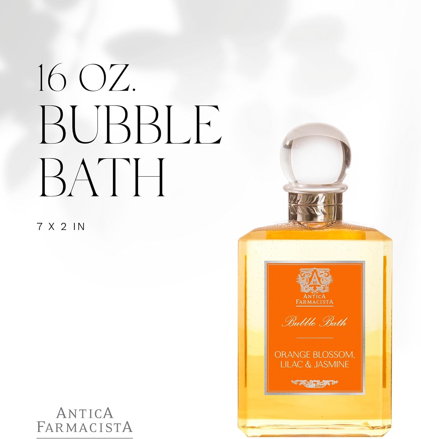 Antica Farmacista Bubble Bath - Relaxing Foam Bath with Honey, Jojoba Oil & Aloe Vera - Luxury Gift for Any Occasion - Orange Blossom, Lilac & Jasmine, 16 fl oz - Image 2