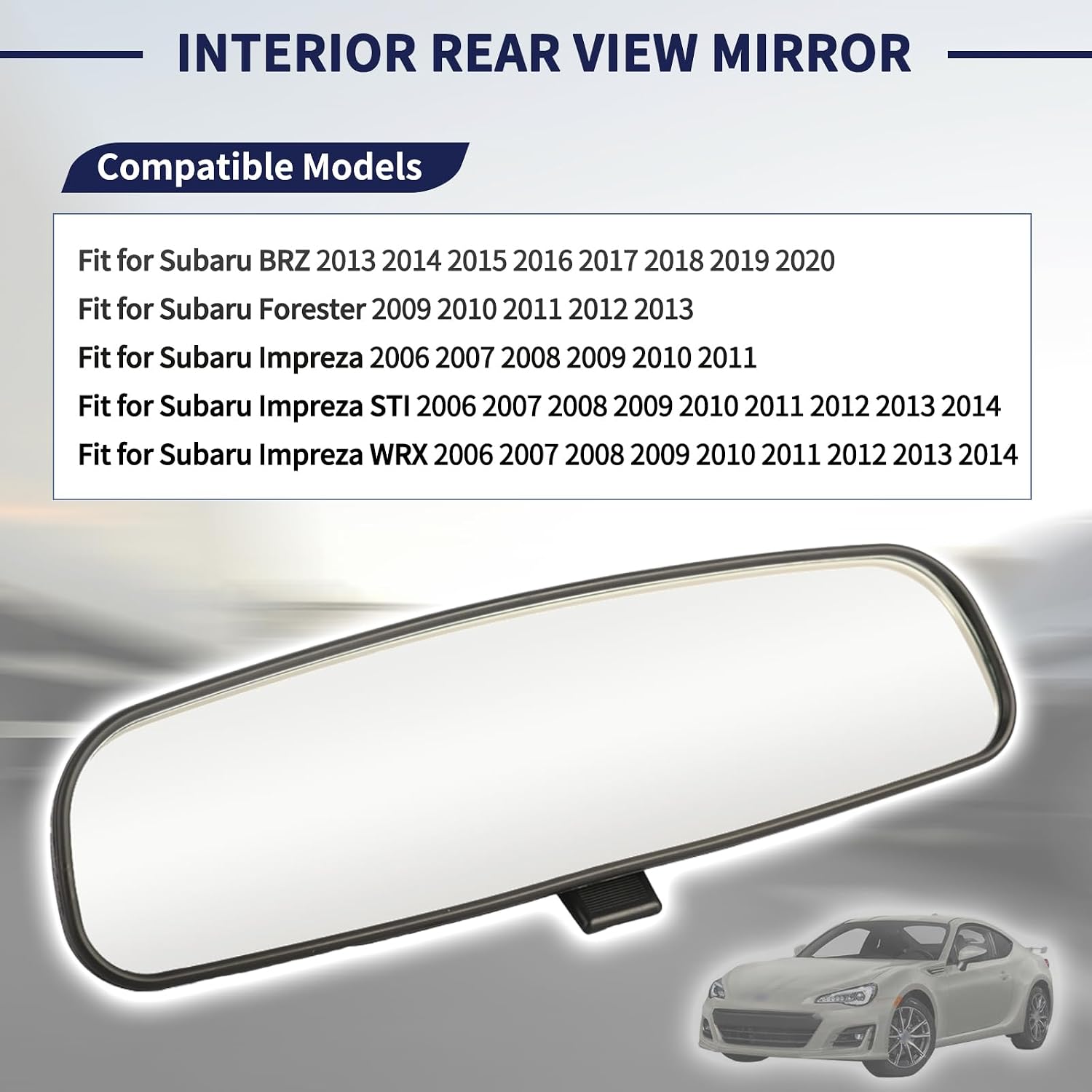 Interior Rear View Mirror 92039FE001 92039FE000 Compatible with Subaru BRZ 2013-2020/Forester 2009-2013/ Impreza 2006-2011 STI WRX 2006-2014