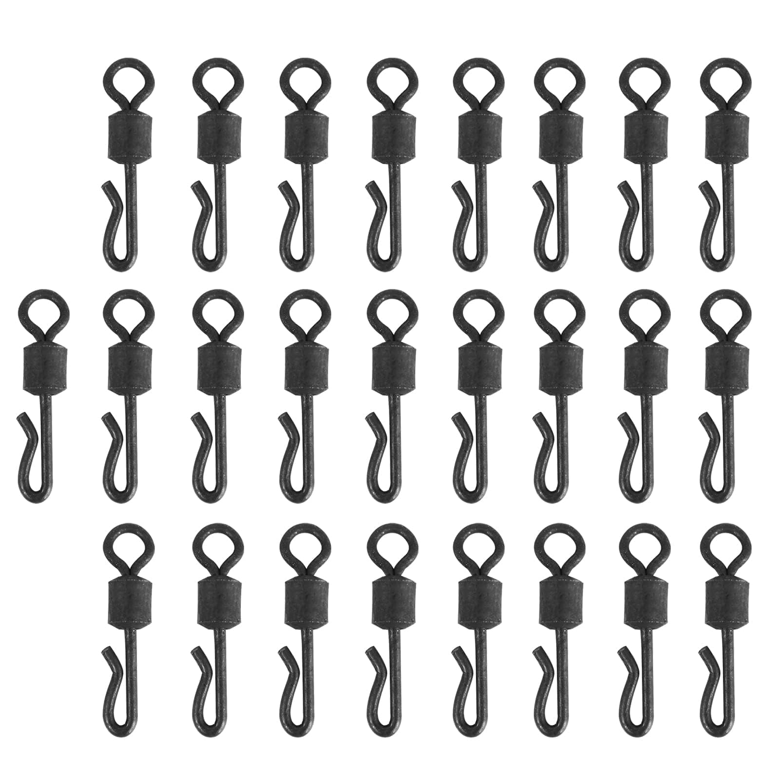 25 Pezzi Girelle da Pesca,Terminale Connettore Girevole a Forma di Q Terminali da Carpfishing,Clip da Pesca alla Carpa,Girelle Pesca con Bottoni a Pressione Connettore in Acqua Dolce o Acqua Salata