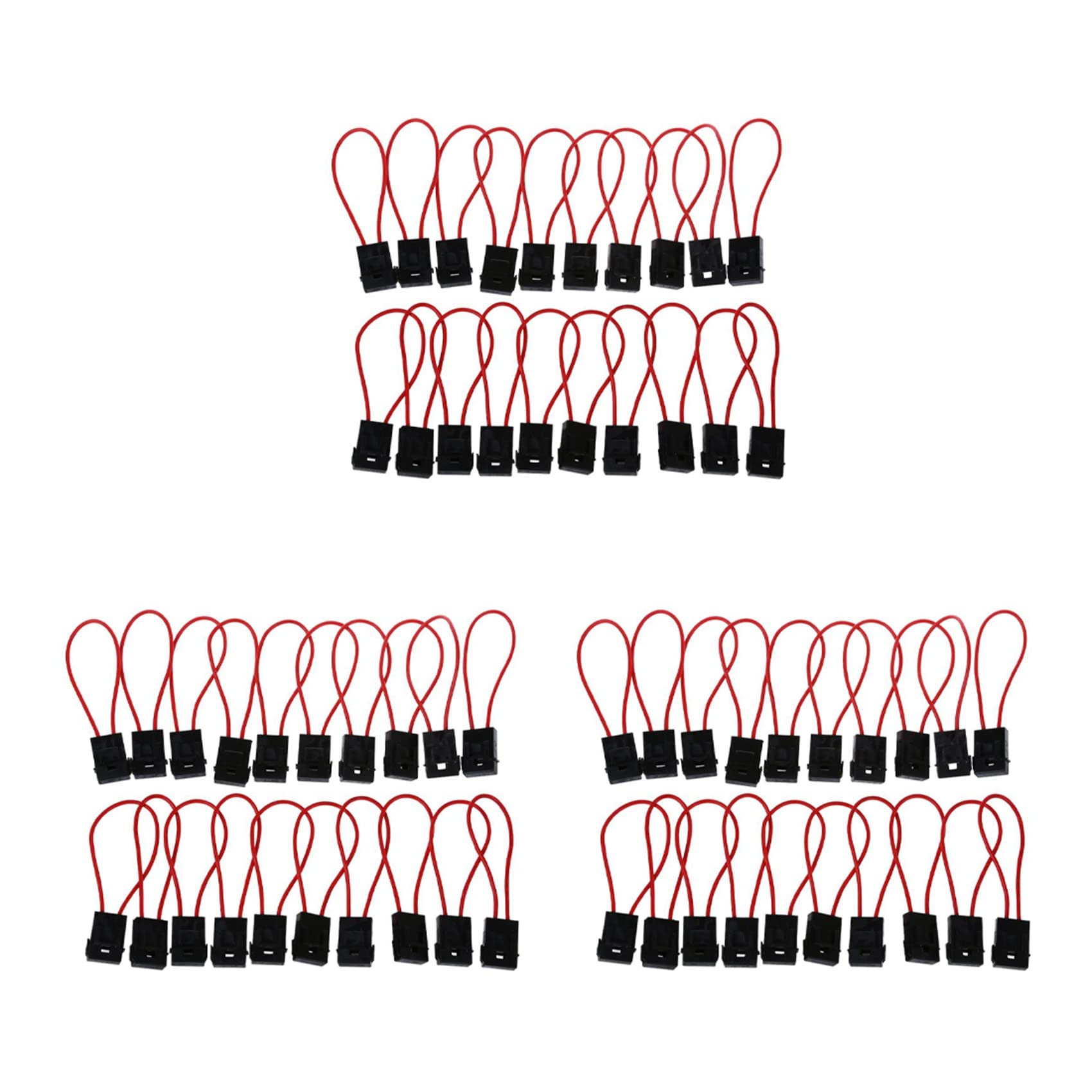 Lot de 60 porte-fusibles 30 A pour voiture - Noir et rouge