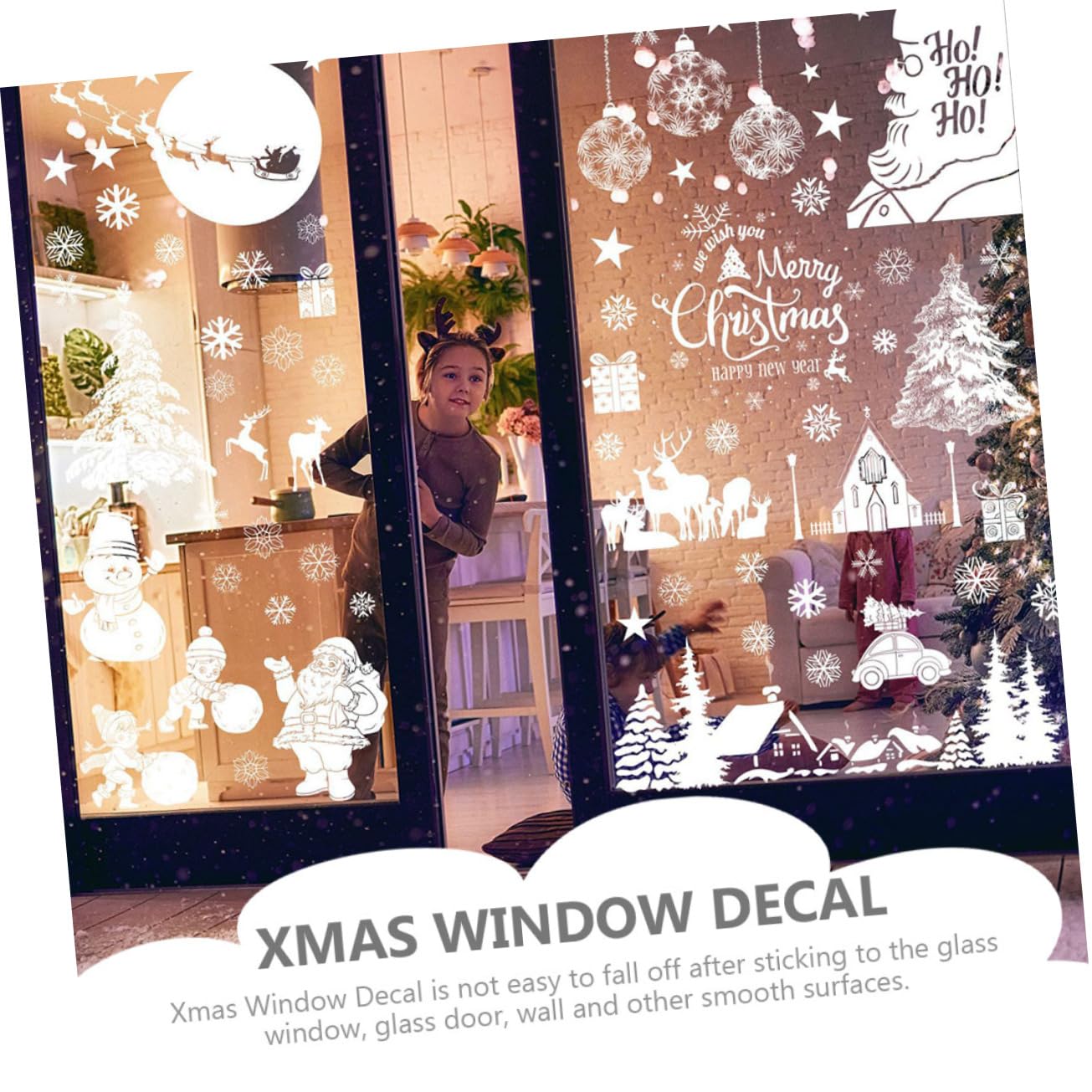 PRETYZOOM 36 Blätter Weihnachtsaufkleber Weihnachten bevorzugt Schneemann-Fensteraufkleber weihnachtsdeko Weihnachtssticker Wasserfeste Aufkleber fensteraufkleber selber machen PVC