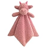 Doindute Baby Pale Red Dragon Stuffed Animal Security Blanket, Plush Dinosaur Character Lovey Blanket, Baby Shower/Nursery Gift, Newborn Infant Toddler Snuggle Blankie for Boys Girls, 14 Inches