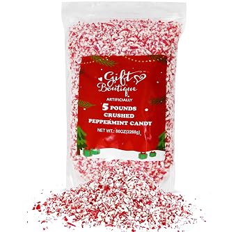 Crushed Peppermint Candy Pieces 5 lb Bulk Peppermint Crumbles for Baking, Hot Cocoa, Ice Cream, Desserts & Holiday Candy Cane Topping