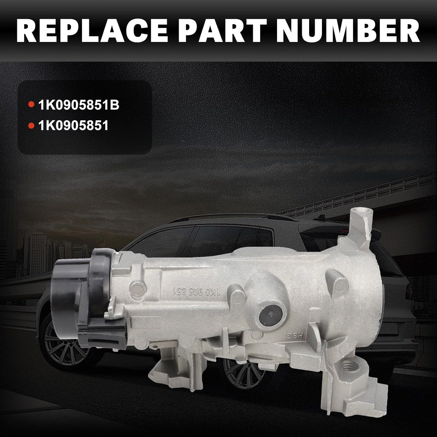 USTAR Ignition Switch Lock Cylinder Assembly with Key Compatible with VW Jetta 2006-2018, Golf 2004-2007 2010 2011, EOS 2007-2011, Rabbit 2006-2009, Tiguan 2008-2011 Replaces# 1K0905851 1K0905851B - Image 3