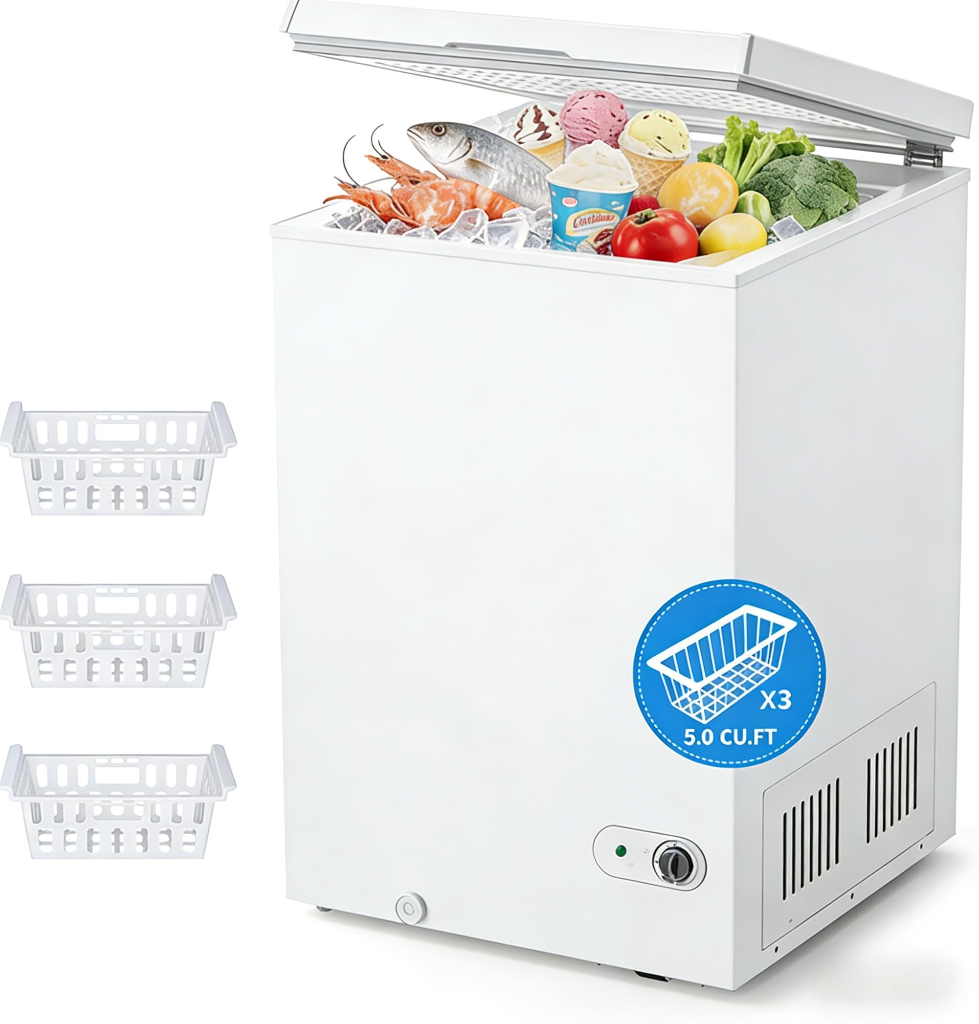 Cowsar BD-150C-E 5 cu ft Chest Freezer White