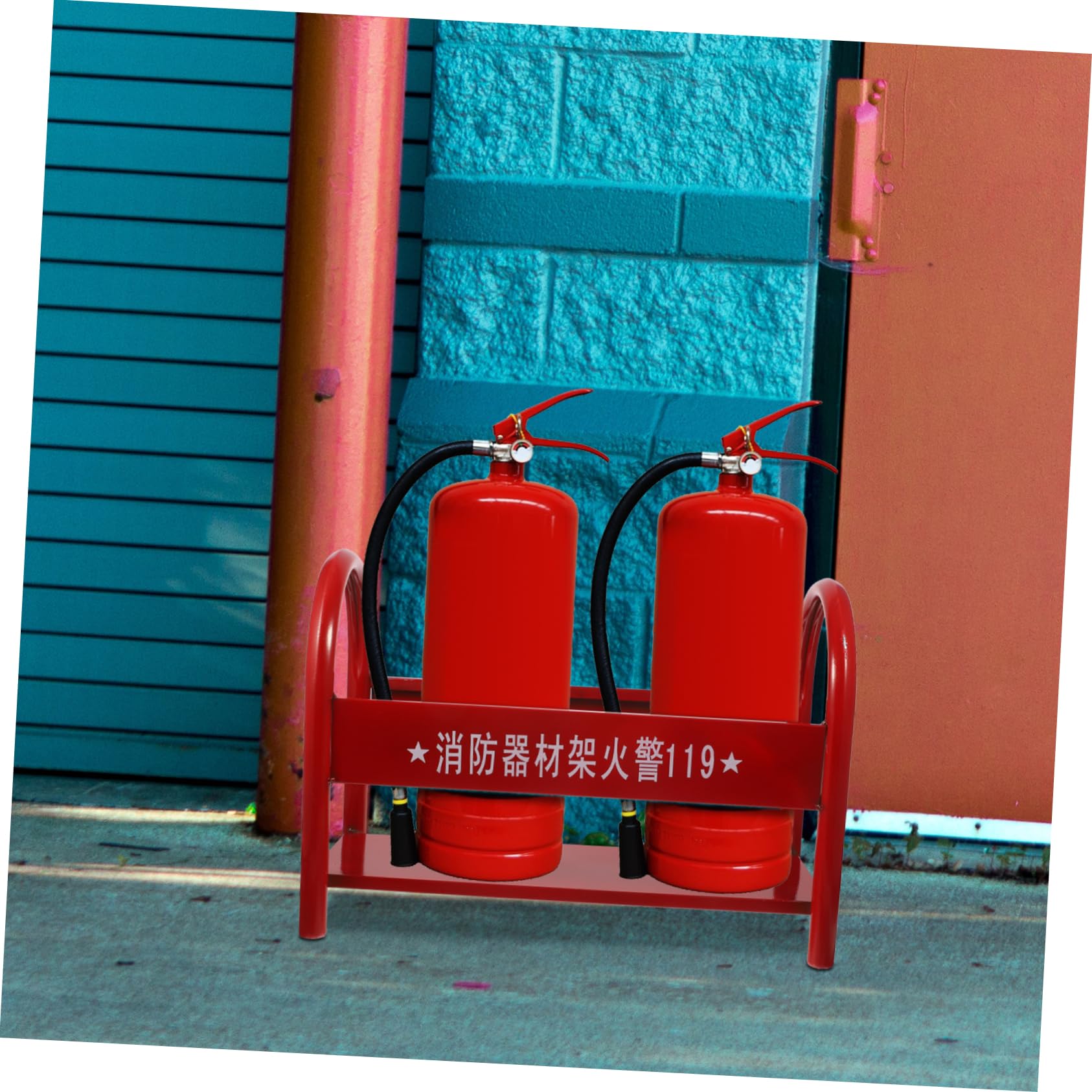 Soporte para Extintor de Incendios Rojo de Hierro 2-4 Kg | Diseño Simple, Estructura Razonable, Acabado Delicado, Uso en Oficina y Hogar Estilo Aleatorio