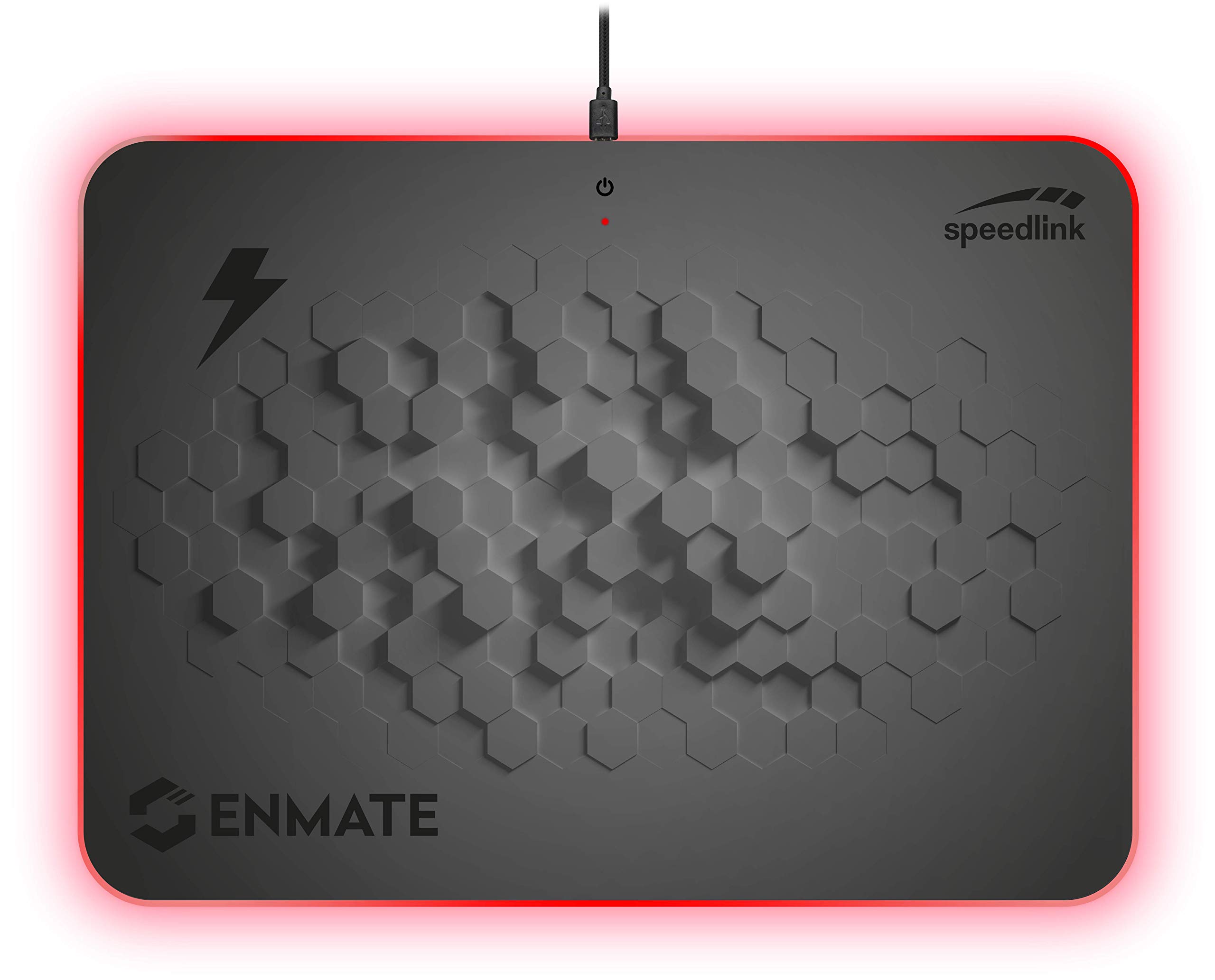 Speedlink Enmate RGB Charging Mousepad – Tappetino per mouse da gioco con funzione di ricarica a induzione, grigio