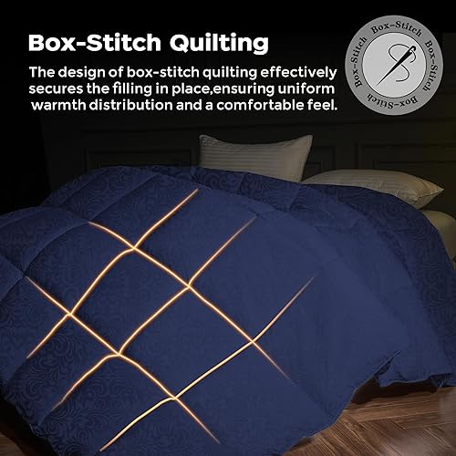 Vista 35 de puredown Edredón de plumas de ganso, relleno de edredón, edredón de cama con refuerzo ultra suave y sin ruido, calidez media