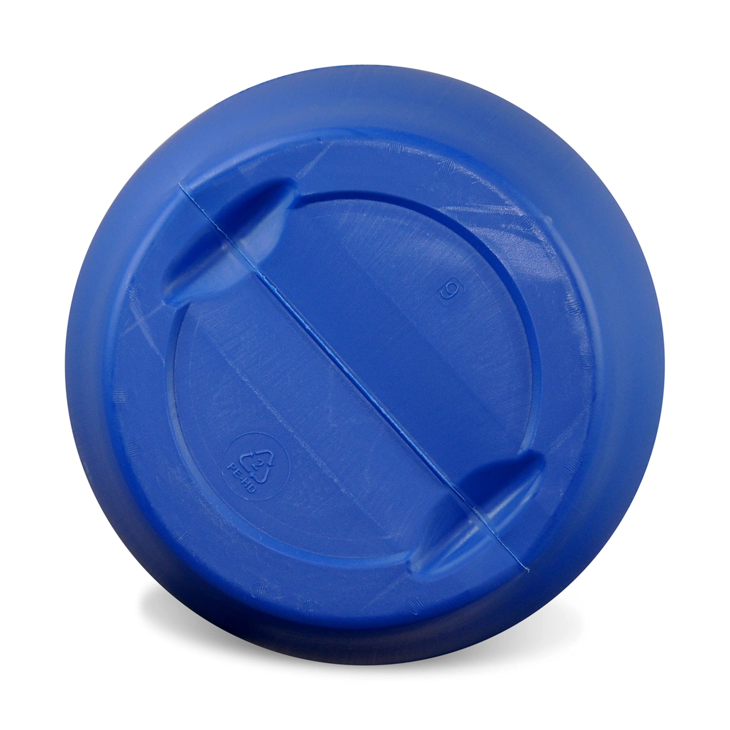 plasteo® 2 Stück: 60 L Weithalsfass mit Spannverschluss | 100% Lebensmittelecht | Universalfass | Futtertonne | Regen Maische Tierfutter Trinkwasser Camping Lagerfass | Stapelbar | Blau