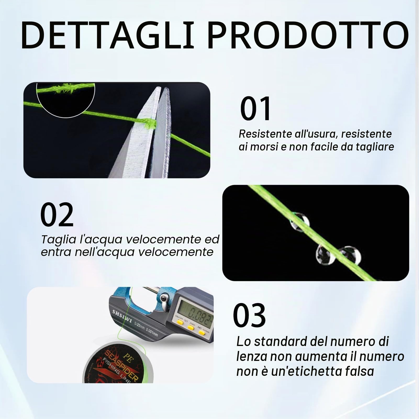 lenza da pesca da 100 metri filo da pesca trecciato 8 fili spinning resistente, lenza da pesca intrecciata,per Spinning su Pesce Persico, Luccio e Lucioperca - Alta Sensibilità e Resistenza