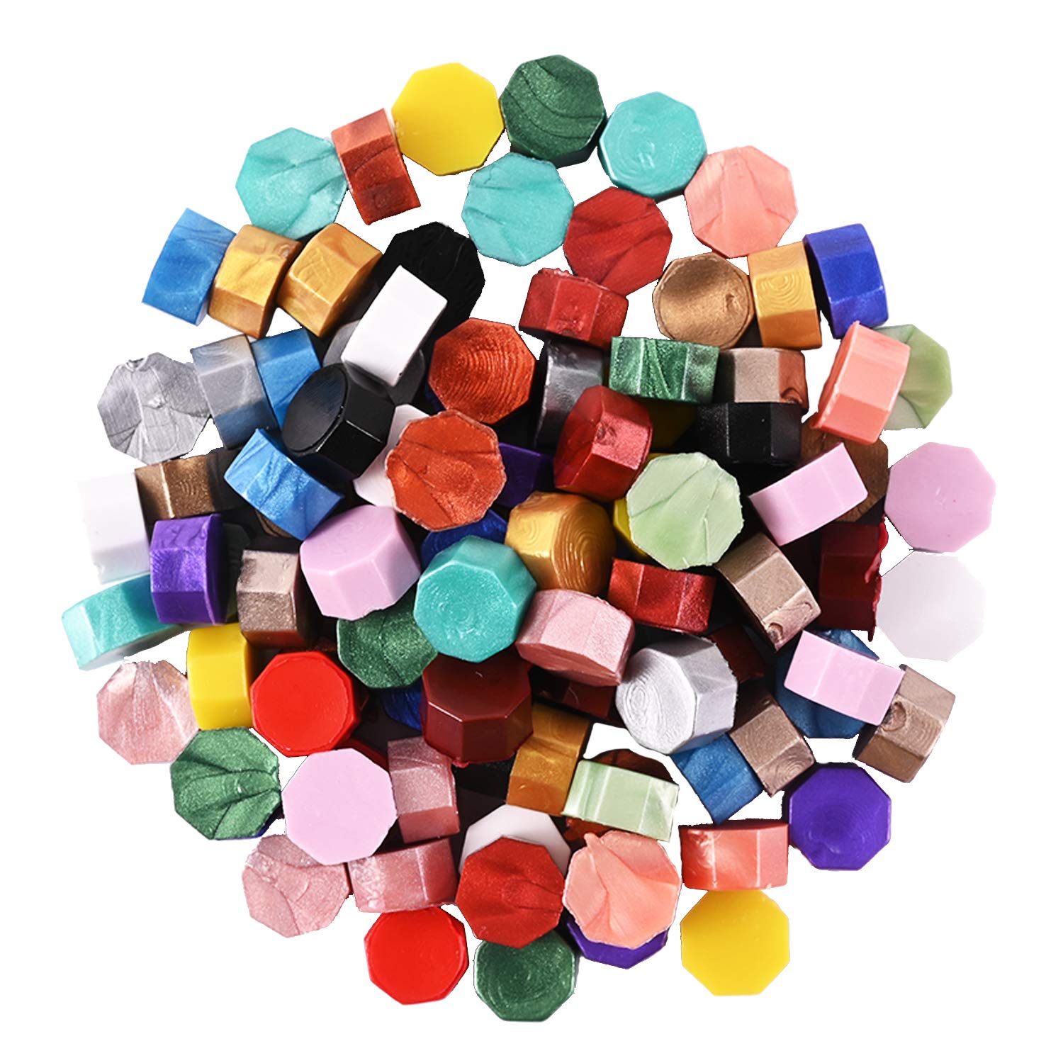 100 Pieces Octagon Sealing Wax Beads Sticks Sealing Wax Beads for Wax Stamp Sealing (20 Colors)