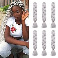 Vista 49 de Benehair 1 paquete de 1 paquete de extensiones de cabello trenzado de 24 pulgadas, extensiones de cabello sintético de alta temperatura, extensiones