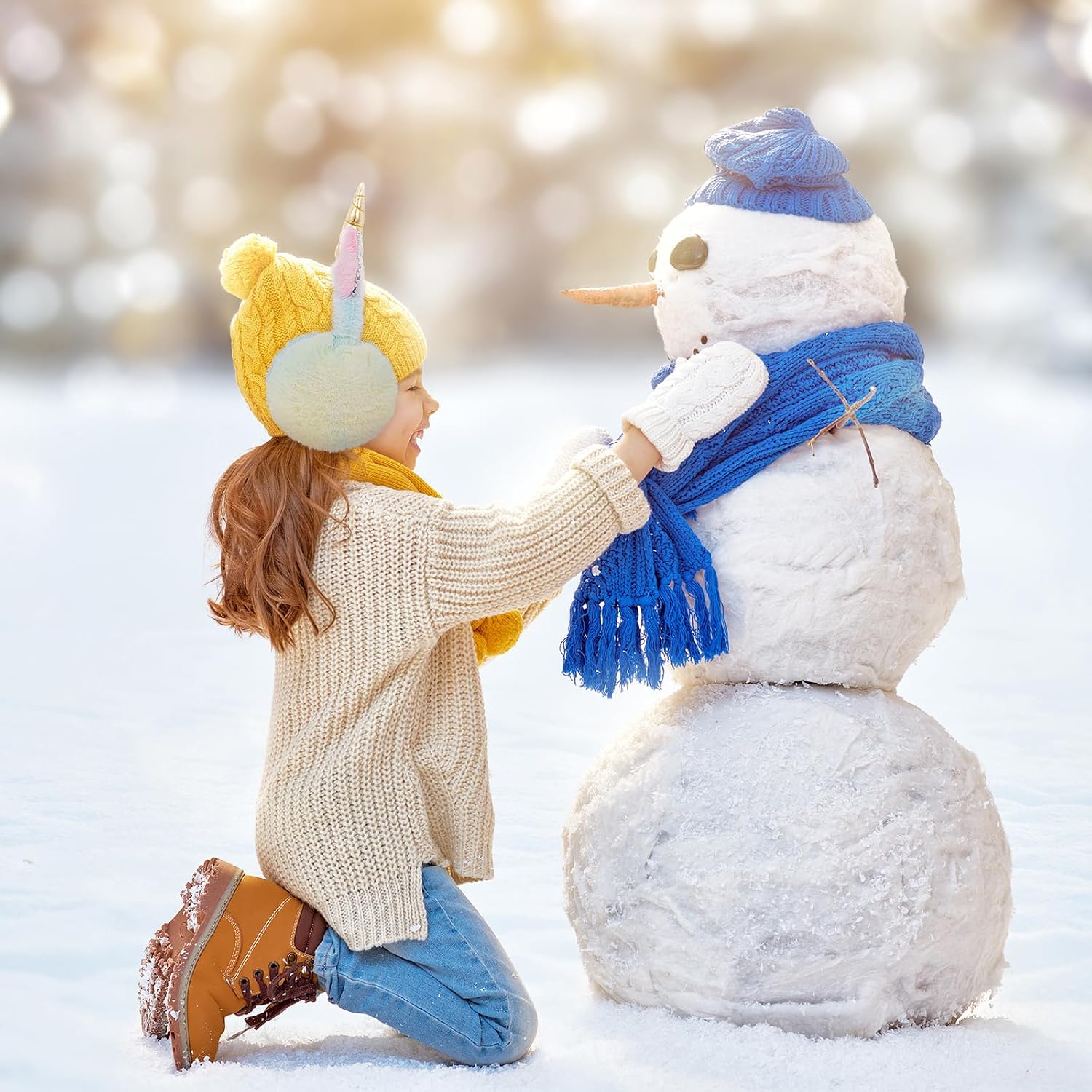 Ear Muffs for Kids Unicorn Earmuffs Winter Cute Ear Warmers Soft Plush Ear Covers for Cold Weather Women Kids Girls