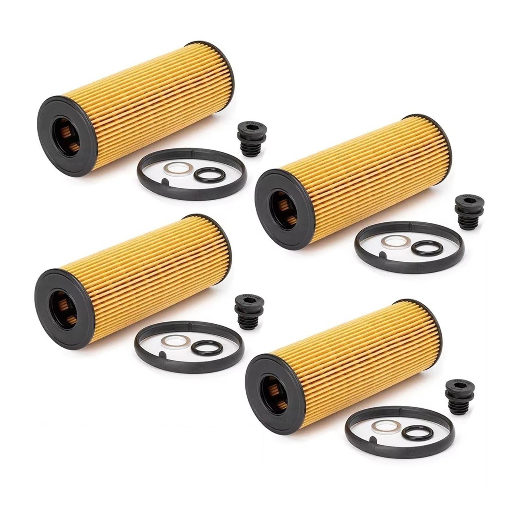 filtro de aceite del motor Filtro de aceite de motor para coche (1/4/6 unidades) 26320-2R000. Compatible con motor diésel Hyundai IV 2.0 (2021) y Hyundai Taucson NX4 2.0.(4pcs)