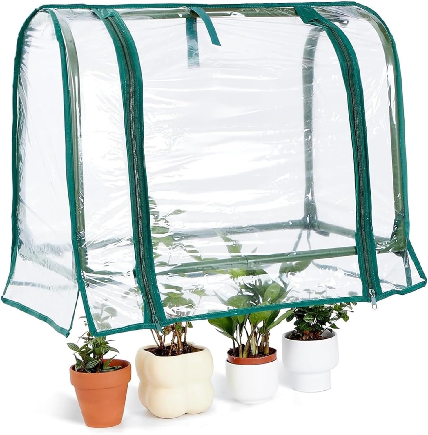 Mini Greenhouse Indoor Transparent Small Tabletop Greenhouse with Zipper Plastic Humidity Dome for Home Gardening Germination and Seedling