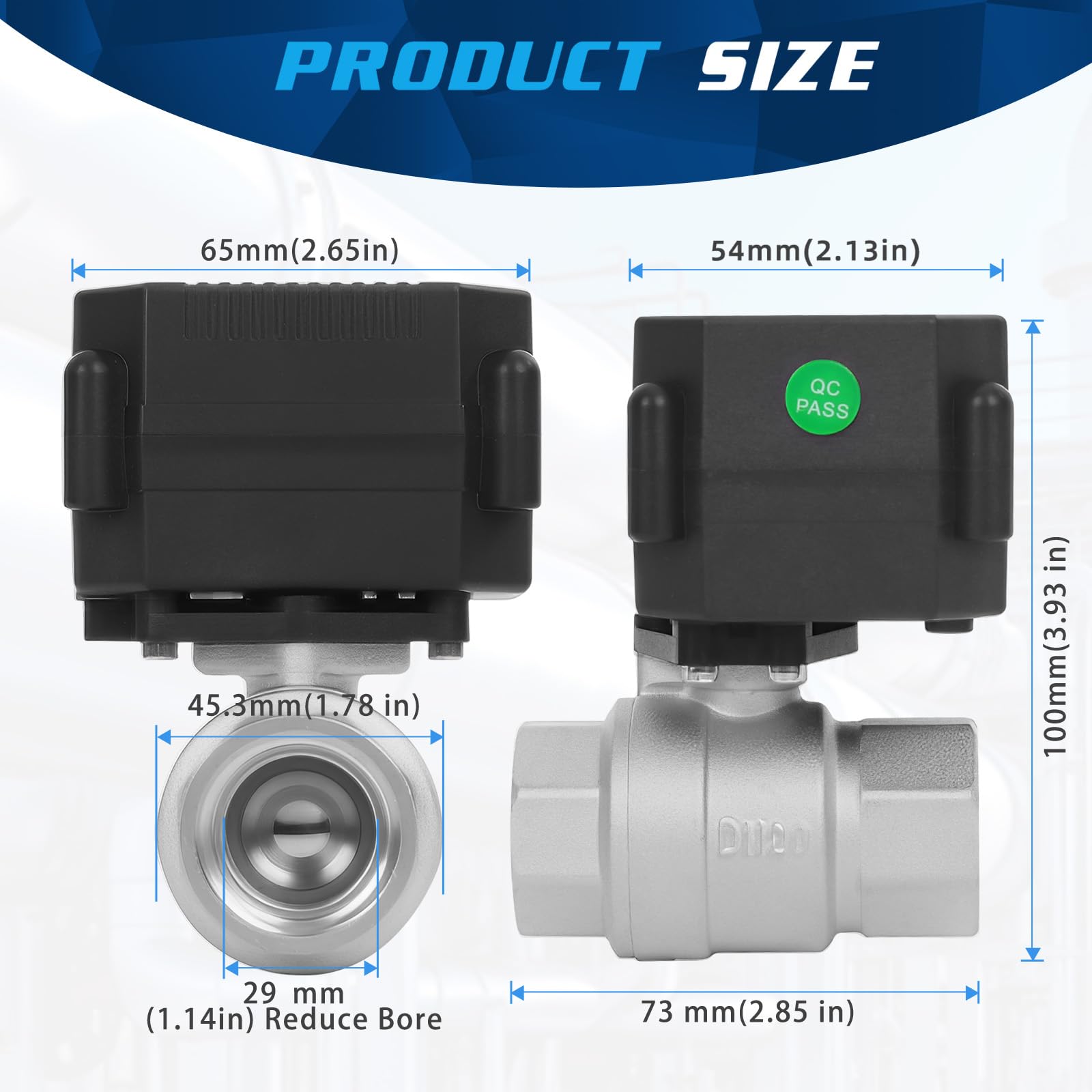 U.S. Solid Motorized Ball Valve- 3/4" Brass Ball Valve with Standard Port, 9-24V AC/DC and 2 Wire Auto Return Setup (Pack of 12) product image 14