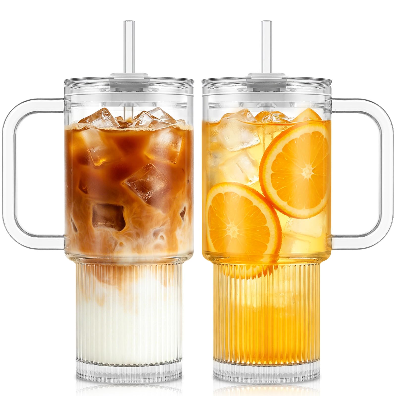 Gobelets en verre transparent de 789 ml KEMORELA l'élégance des lignes avec anse