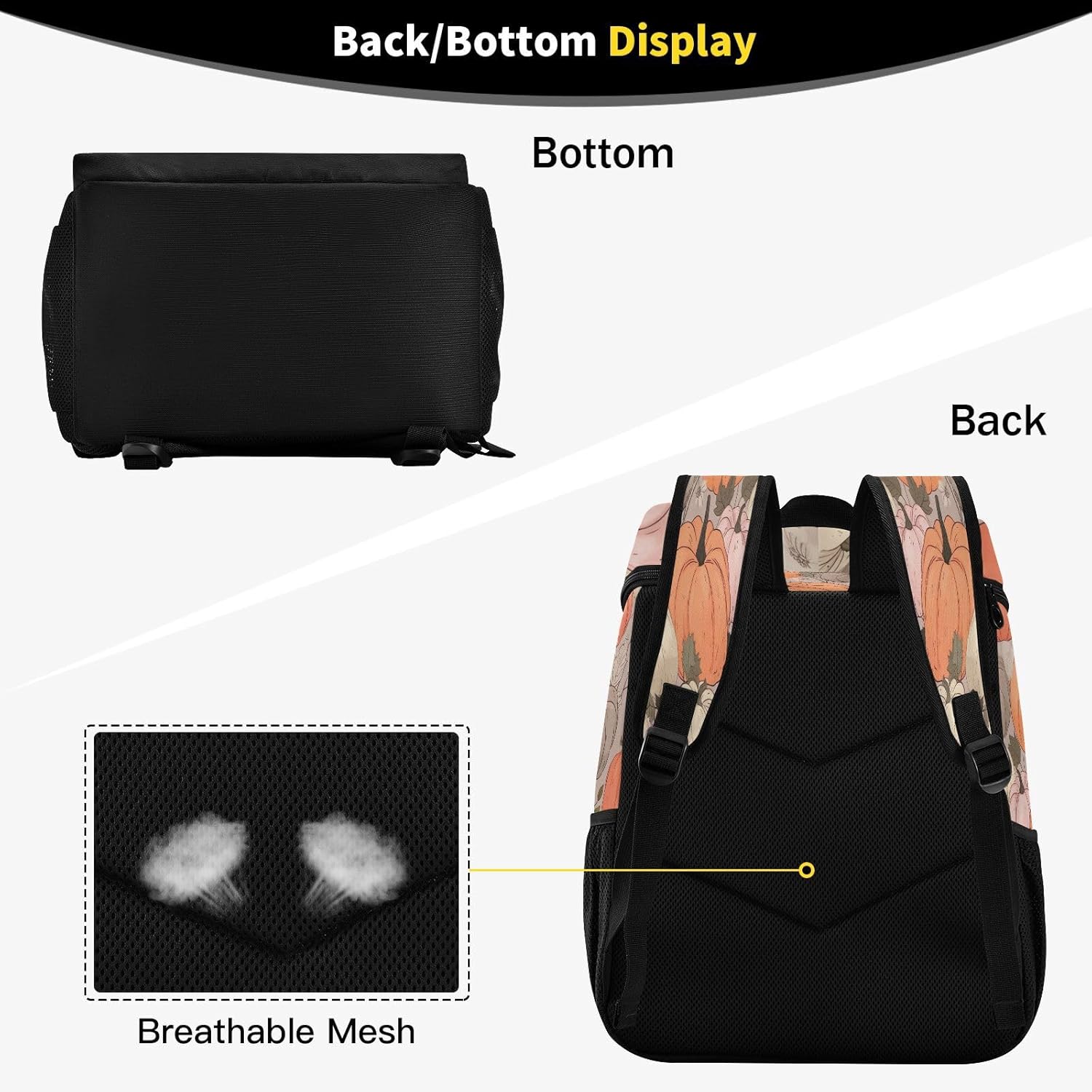 Colorful Pumpkins Cooler Backpack 36 Cans Leakproof Waterproof Backpack Cooler Bag Beach Accessories Travel Camping Fishing Backpack for Women Men