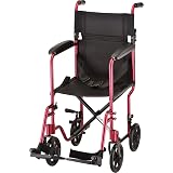 NOVA+Medical+Products+Lightweight+327+Transport+Chair%2C+Folds+Compact+for+Car+Trunks+and+Storage%2C+More+Narrow+Frame%2C+Great+for+Travel%2C+Color+Red%2C+17%22