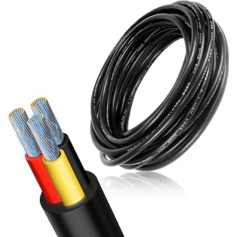 5 Metres 16AWG 3x1.5mm  Electric Wire 3 Core Cable Flexible Tinned Copper Cable Multi-Stranded High Temperature Resistance Power Cable for DC 5V/12V/24V LED Car Extension Cable